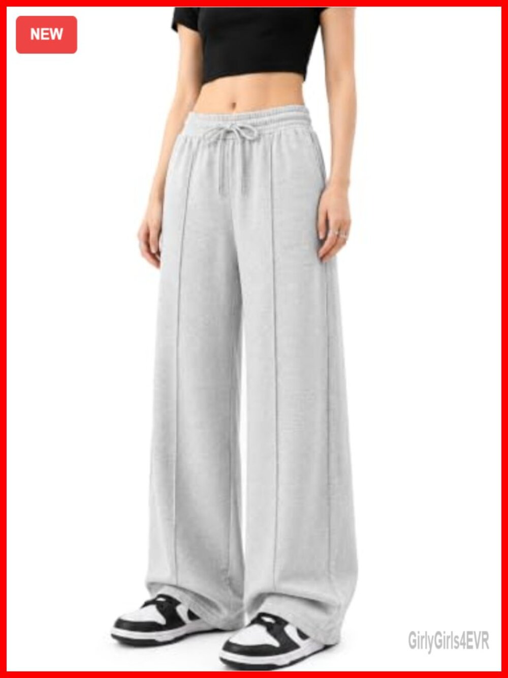 Baggy Sweatpants Women Wide Leg High Waisted Drawstring Pockets